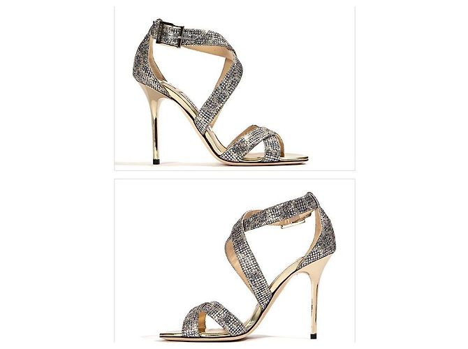 Jimmy Choo Sandali glitter argento LOTTIE LGB Multicolore - vista 2