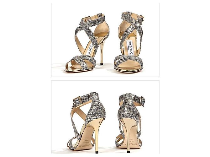 Jimmy Choo Sandali glitter argento LOTTIE LGB Multicolore - vista 3