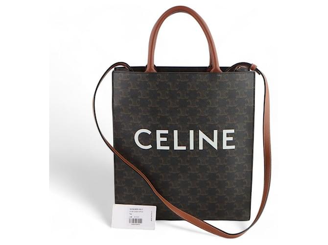 Céline Cabas Vertical Triomphe Small Nero - vista 8