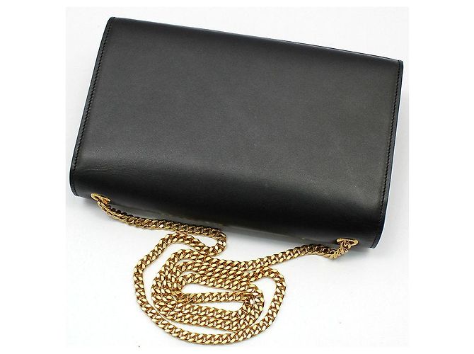 Saint Laurent Bolso de hombro Kate Medium Chain con borla y monograma dorado Negro - vista 4