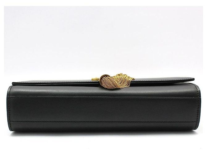 Saint Laurent Bolso de hombro Kate Medium Chain con borla y monograma dorado Negro - vista 5