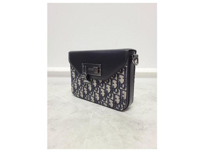 Dior Borsa a tracolla Messenger Oblique Jacquard Nero - vista 2