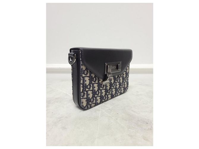 Dior Borsa a tracolla Messenger Oblique Jacquard Nero - vista 3