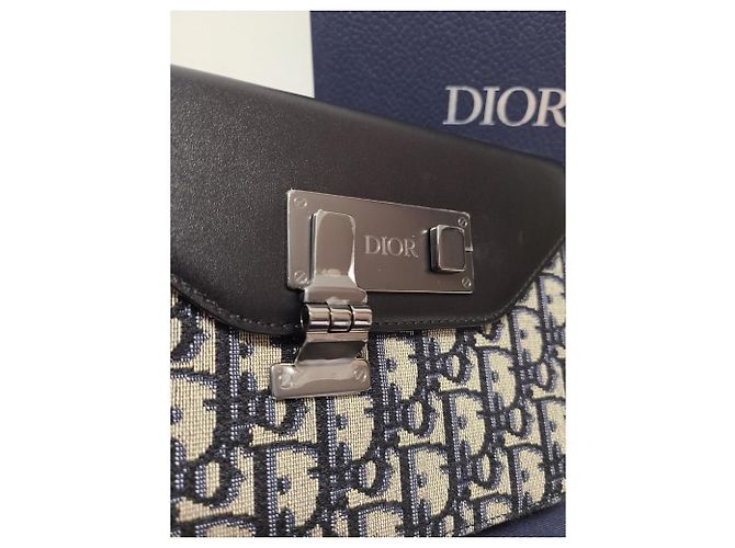 Dior Borsa a tracolla Messenger Oblique Jacquard Nero - vista 4