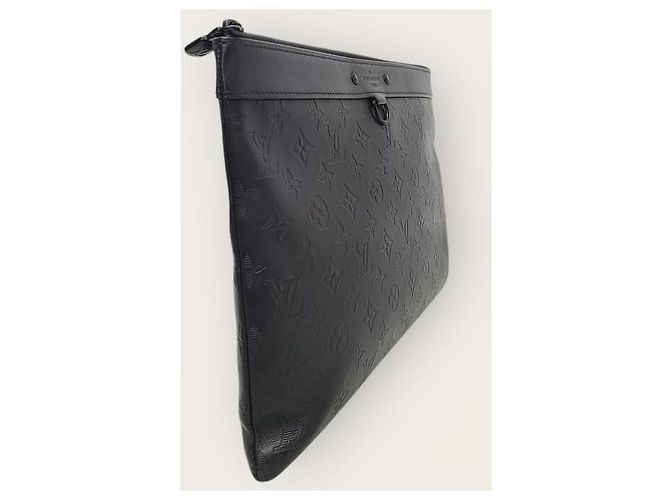 Louis Vuitton Pochette Black Pochette Monogram Shadow Clutch Bag Nero - vista 3