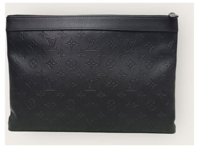 Louis Vuitton Pochette Black Pochette Monogram Shadow Clutch Bag Nero - vista 5