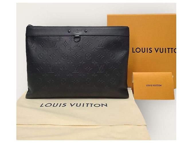 Louis Vuitton Pochette Black Pochette Monogram Shadow Clutch Bag Nero - vista 6