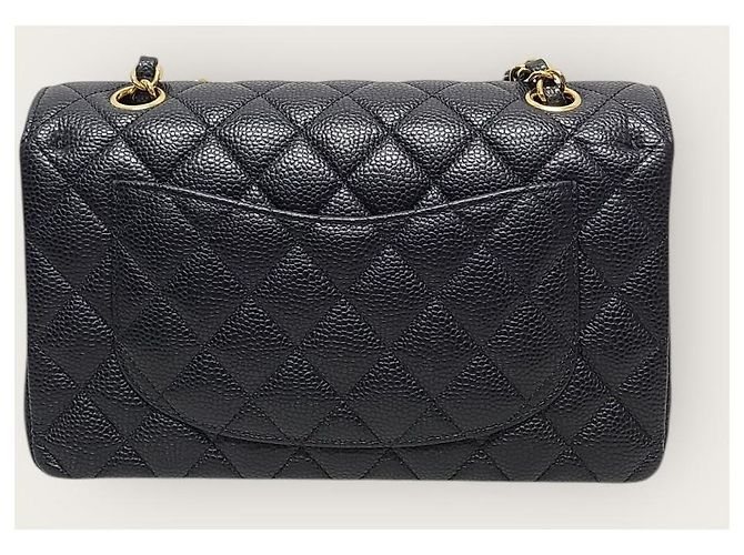 Chanel Borsa a Spalla Classic Flap in Caviar Gold Small Nero - vista 6