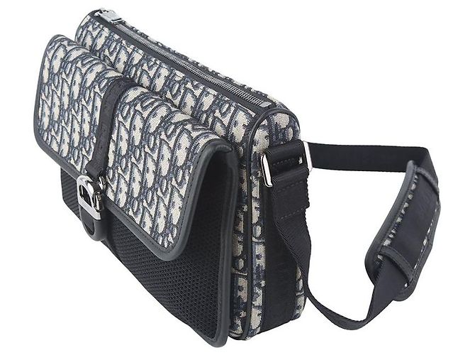 Dior Borsa Messenger a Tracolla in Jacquard Oblique Nero - vista 2