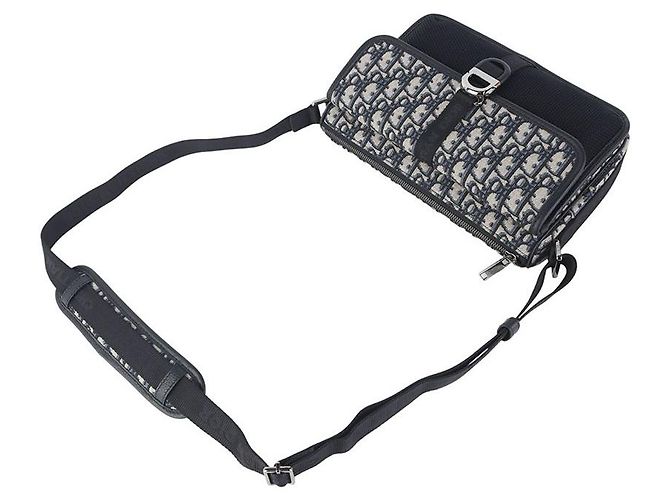 Dior Borsa Messenger a Tracolla in Jacquard Oblique Nero - vista 4