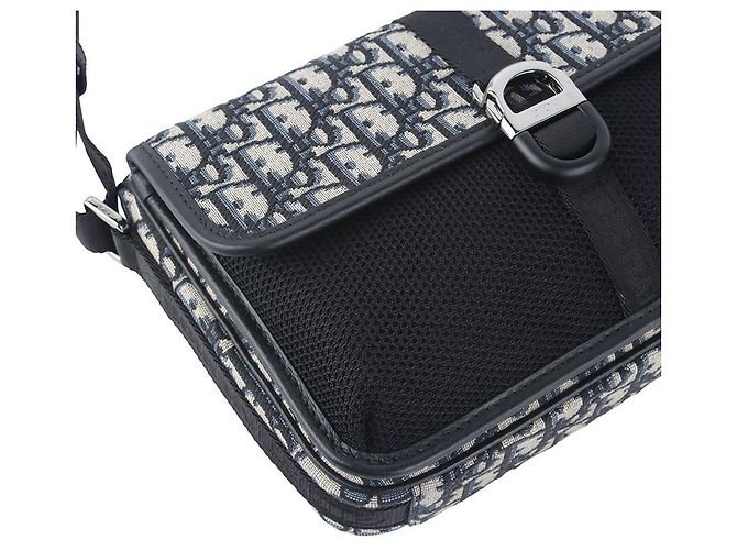 Dior Borsa Messenger a Tracolla in Jacquard Oblique Nero - vista 5