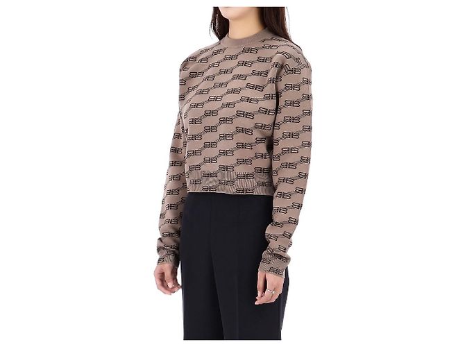 Balenciaga Pull en maille Lucky Chance BB Monogram Taille Rouge - vue 3