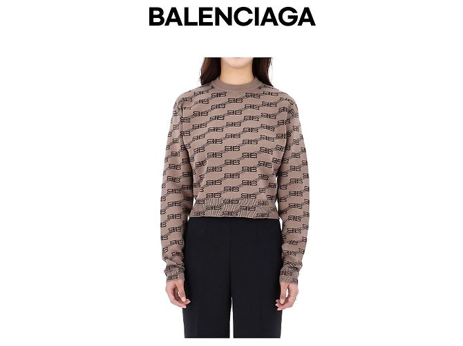 Balenciaga Pull en maille Lucky Chance BB Monogram Taille Rouge - vue 5