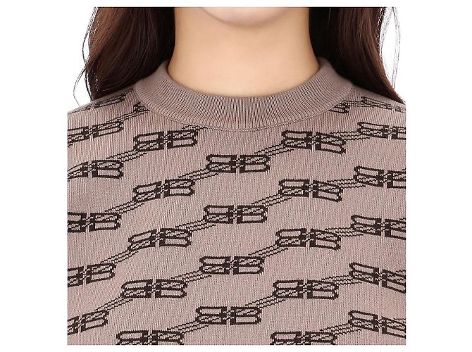 Balenciaga Pull en maille Lucky Chance BB Monogram Taille Rouge - vue 8