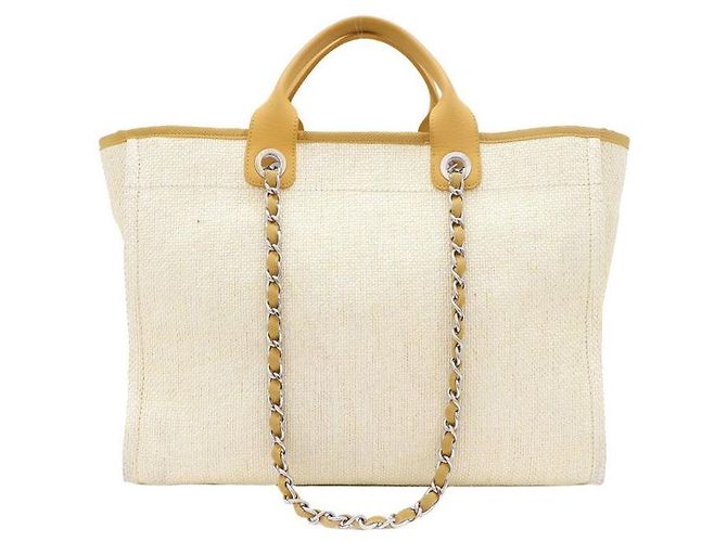 Chanel Bolso Tote Deauville Large y Bolso de Hombro Amarillo - vista 3