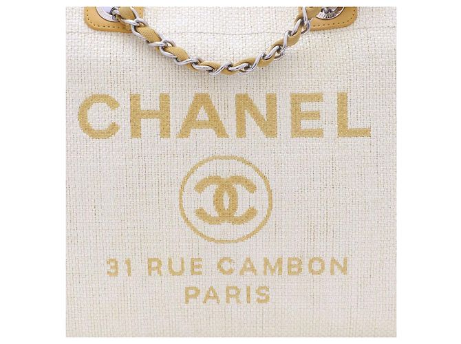 Chanel Bolso Tote Deauville Large y Bolso de Hombro Amarillo - vista 5