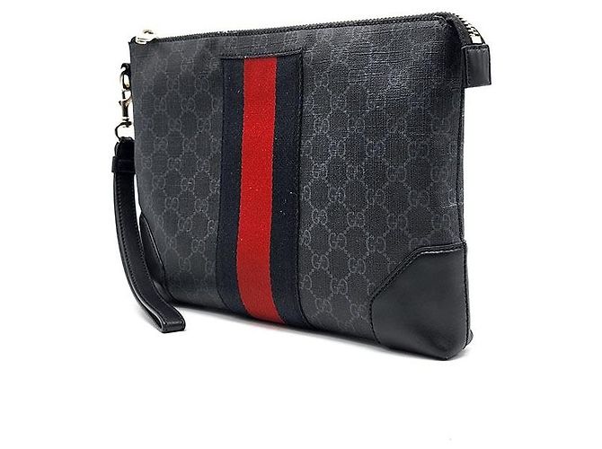 Gucci Clutch con tracolla GG Supreme Nero - vista 2
