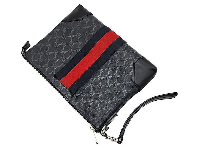 Gucci Clutch con tracolla GG Supreme Nero - vista 4