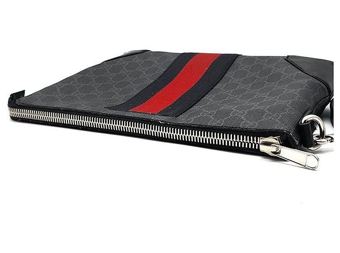 Gucci Clutch con tracolla GG Supreme Nero - vista 5