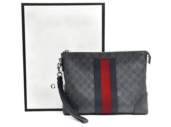 Gucci Clutch con tracolla GG Supreme Nero - vista 7