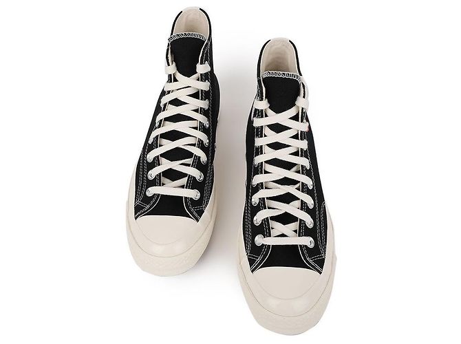 Comme Des Garcons Sneakers alte Single Heart Chuck Nero - vista 4