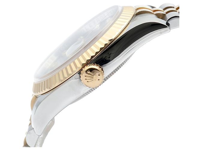 Rolex Orologio Datejust da uomo con quadrante grigio combinato e diamanti originali Marrone - vista 10