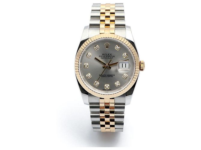Rolex Orologio Datejust da uomo con quadrante grigio combinato e diamanti originali Marrone - vista 17