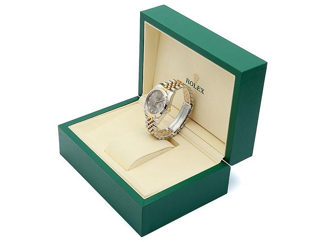 Rolex Orologio Datejust da uomo con quadrante grigio combinato e diamanti originali Marrone - vista 26