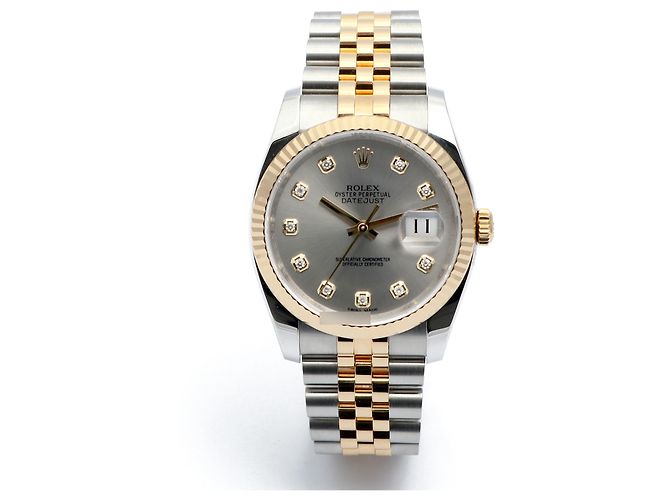 Rolex Orologio Datejust da uomo con quadrante grigio combinato e diamanti originali Marrone - vista 9