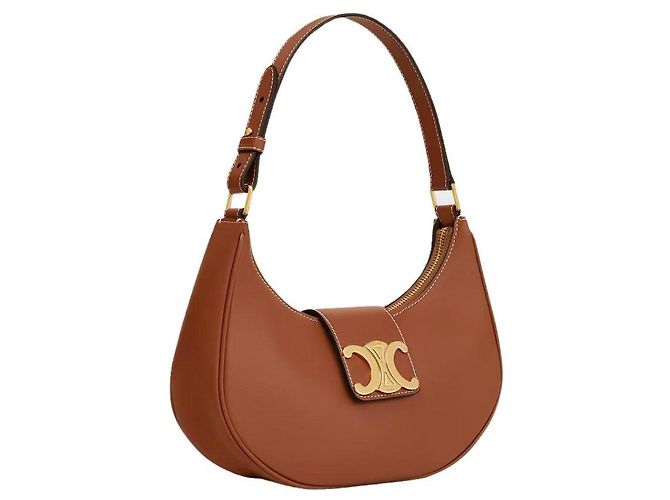 Céline Borsa Aby Trionf Medium in pelle di vitello liscia Tan Marrone - vista 2