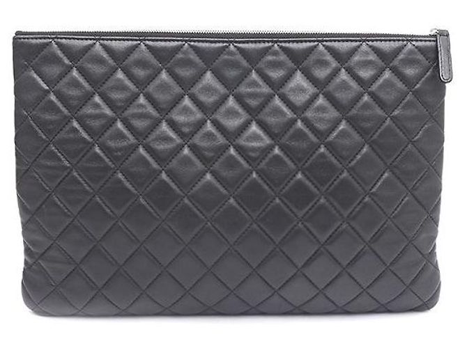 Chanel Clutch Grande Classica in Pelle Nera Nero - vista 3