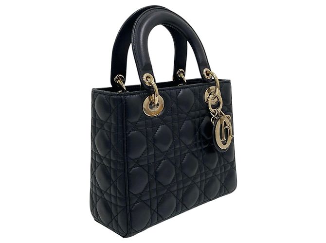 Borsa Tote e Borsa a Spalla Black Lady Dior ABC Small Gold-Tone Nero - vista 2