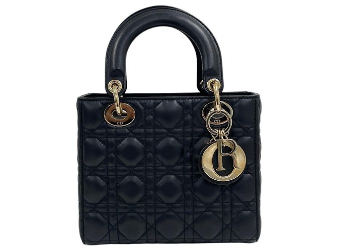 Borsa Tote e Borsa a Spalla Black Lady Dior ABC Small Gold-Tone Nero - vista 4