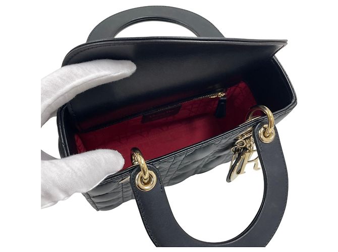 Borsa Tote e Borsa a Spalla Black Lady Dior ABC Small Gold-Tone Nero - vista 6