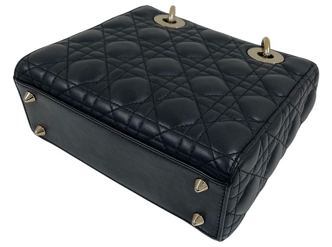 Borsa Tote e Borsa a Spalla Black Lady Dior ABC Small Gold-Tone Nero - vista 7