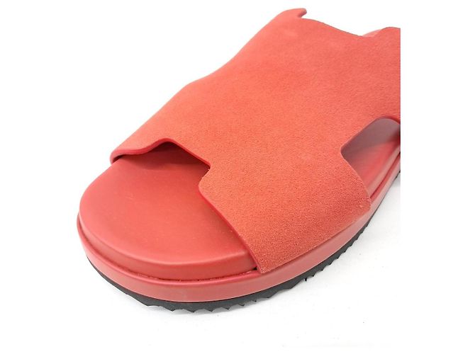 Hermès Mocassini in scamosciato Hermes Rosso - vista 5