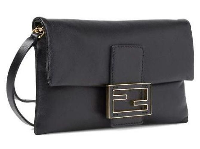 Fendi Pochette in pelle nappa Nero - vista 6