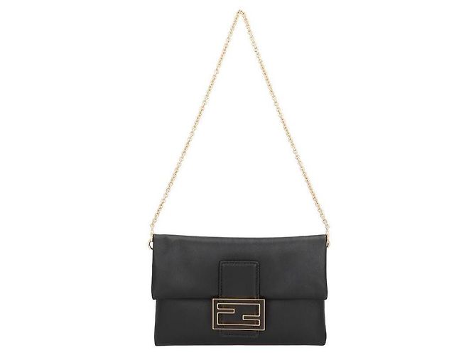 Fendi Pochette in pelle nappa Nero - vista 8