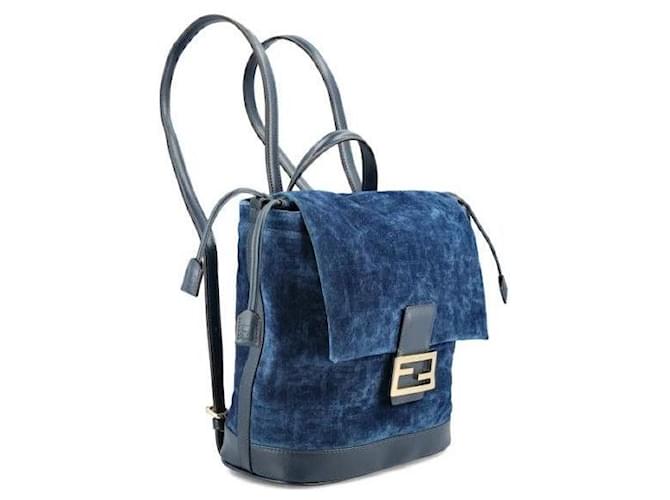Fendi Denim-Rucksack Blau - Ansicht 5