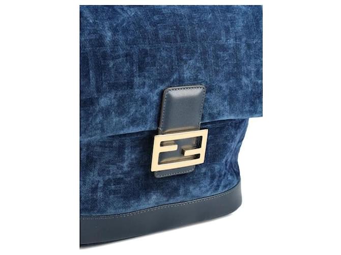 Fendi Denim-Rucksack Blau - Ansicht 7
