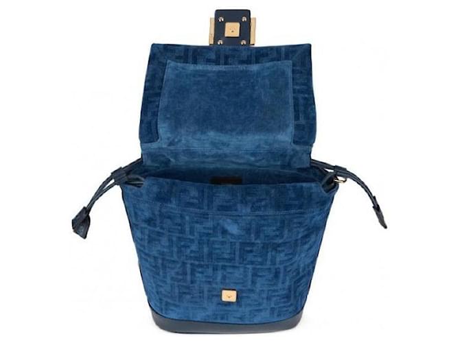 Fendi Denim-Rucksack Blau - Ansicht 8