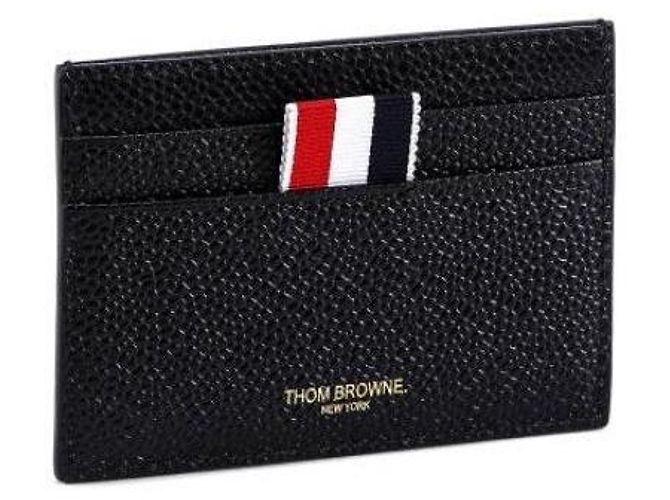 Thom Browne Tarjetero sencillo de piel granulada - vista 6