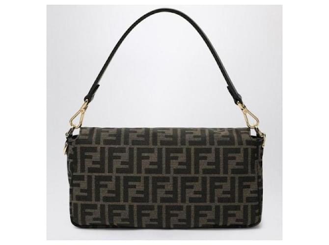 Fendi Borsa Baguette FF Jacquard Marrone - vista 5