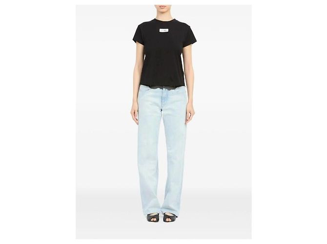 Maison Martin Margiela Numeric Baumwoll-T-Shirt Schwarz - Ansicht 5