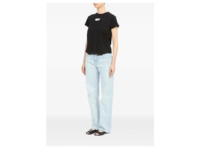Maison Martin Margiela Numeric Baumwoll-T-Shirt Schwarz - Ansicht 6