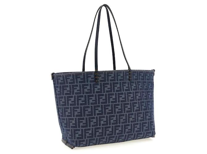 Fendi Bolso Shopper Medium Roll Azul - vista 6