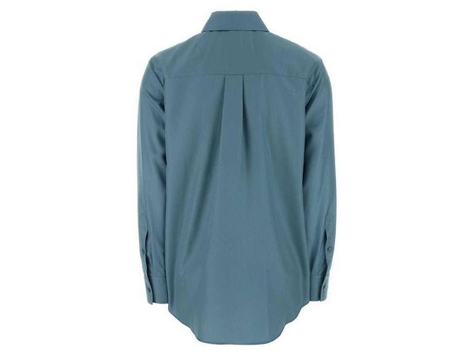 Fendi Camicia in popeline di seta Blu - vista 5