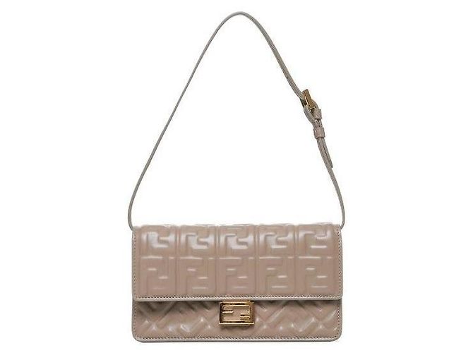 Fendi Portafoglio Baguette con Catena Marrone - vista 4