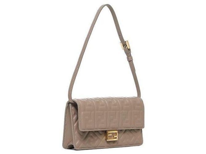Fendi Portafoglio Baguette con Catena Marrone - vista 5