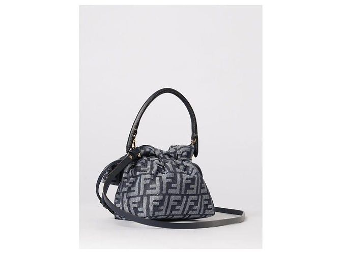 Fendi Piccola borsa baguette in denim Blu - vista 6